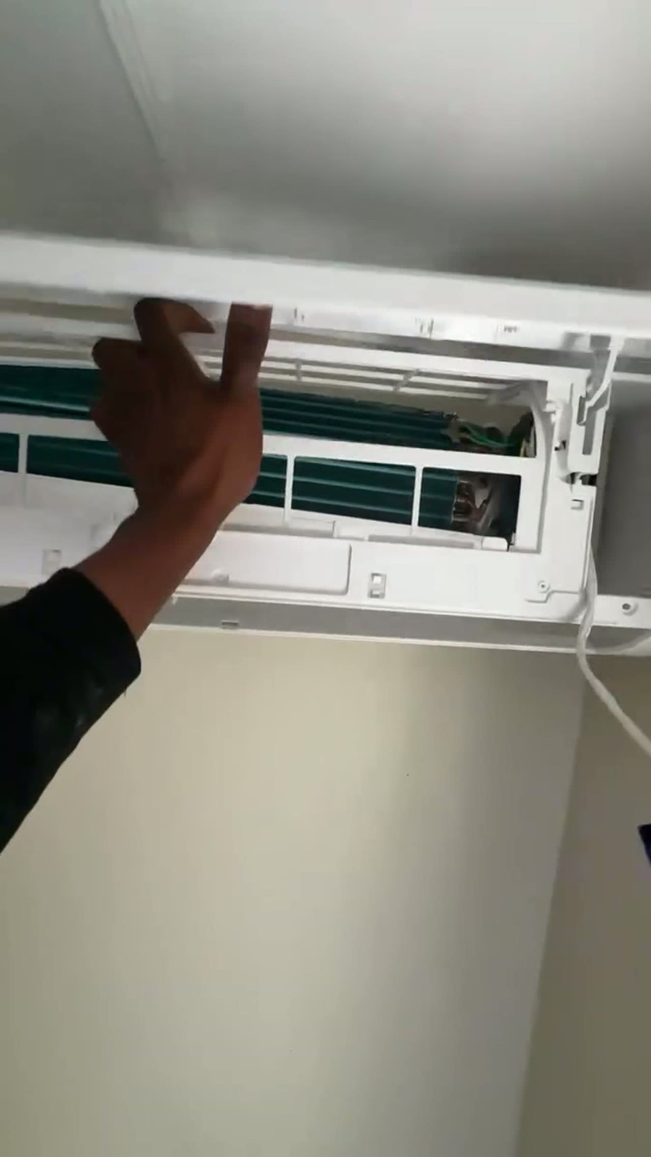 Indoor unit opened for service